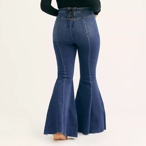 SOLD FP Super High-Rise Lace-Up Flare Jeans
